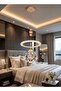 Modern Lighting, Single pendent Light, Diamond crystal, 2 side LED 3 color mode(from top & down), Gold color, 100x30x25 cm, suitable for bedroom, kitchen, bedside, Adjustable height. - 3