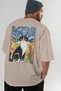 For the Love of Cats 78 Cat Printed Beige Oversize T-Shirt 100% Cotton Unisex Cat Lover Premium Design - 7