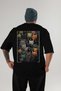 For the Love of Cats 120 Cat Printed Black Oversize T-Shirt 100% Cotton Unisex Cat Lover Premium Design - 2