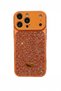 iPhone 15 Pro Max Compatible Orange Luxury Stone Glitter Premium Phone Case with Camera Protection - 5