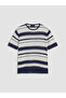 Lcw Vision Navy Blue Crew Neck Striped Men's T-Shirt - 5