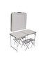 Outdoor Folding Dining Table and Stool Set, Space Saving Portable Design, Strong Metal Frame Construction, Easy Fold and Carry Feature - 2