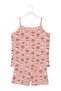 Girl's Pastel Salmon Printed Cotton Short Set