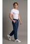 Men's Navy Blue Parachute Pants with Zippered Pockets and Elastic Cuffs - 7