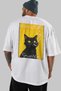 For the Love of Cats 29 Cats Printed White Oversize T-Shirt 100% Cotton Unisex Cat Lover Premium Design - 5