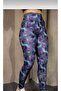 Women's High Waist Diver Fabric Patterned Gathering Sports Leggings