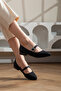 Women's Satin Patterned Orthopedic Ballet Flats with Hard Soles {41/42/43 Special Large Size Included/Imported Material} - 3