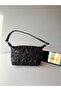 Women's Silvery Black Star Embossed Mini Shoulder Bag - Stylish Baguette Bag for Daily Use - 6