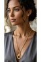 Milky Way Cut Drop Stone Gold Color Plated Necklace - 2