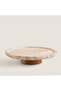 Latia Wooden Base Marble Cake Stand Natural