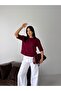 Premium Viscose Sausage Collar Half Sleeve Comfortable Fit Flexible Summer Knitwear Blouse