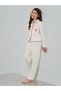 Teen Girls Textured Long Sleeve Shirt and Pyjama Set - 2