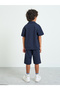 Boys Waffle Knit Shirt and Shorts Set - 4