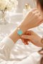 Kekke Gold Women's Wristwatch – Elegant Bracelet Design with Turquoise Dial and Pearl Detailing, Minimal Quartz Watch - 6
