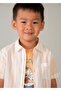 Boy's Short Sleeve Linen Shirt Orange - 2
