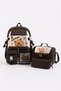 Kawaii Korean Style School Bag Set of 3 (Foil-Lined Lunch Bag + Pencil Case) 44X30X20 cm