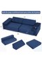 8-Piece Modular Sofa Set for Kids – Complete Contemporary Set – High-Density Foam – Removable Cover – Ideal for Living Room, Bedroom, Playroom – Elegant and Durable Design – Blue - 3