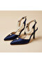 Alison Navy Blue Pearl Detailed Heeled Shoes - 5
