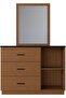 Pera Dresser with Mirror | Durable Vanity Table | Dressing Makeup DeskL120xW44.5xH181.5cm - Walnut/Black Marble - 2