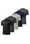 5-Pack Men's 100% Cotton Crew Neck T-Shirt with Soft Texture, Fitting the Shoulders and Not Showing the Belly.