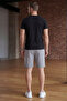 Men's Gray Combed Cotton Fabric Shorts Regular Fit Double Leg Side Pockets - 6