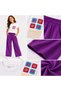 Girl's Colorful Knitted Detailed White T-Shirt and Wide-Leg Pants Summer Two-Piece Set - 4