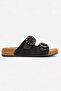 Double Buckle Women's Slippers Black - 2