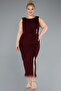 Sleeveless Slit Tassel Midi Plus Size Evening Dress Abk41021