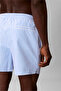 Medium Drawstring Wa Men's Shorts Swim Trunks Gray - 4