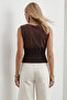 Women's Brown Belted Blouse Alc-X15543 - 8