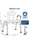 Bathtub transfer bench and shower chair with non-slip aluminum body, shower chair with padded backrest and armrests, adjustable seat height, supports up to 300 lbs - 6