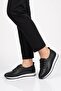 Black Lightweight Rubber Laced Women's Casual Shoes Bd-034 Z - 2
