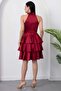 Halter Neck Layered Satin Dress Drp565 - 7