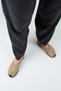 Jimena Women's Genuine Leather Flat Sabo Mink Slippers with Open Front Detail - 7