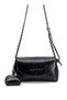 Women's Original Soft Leather Chain Detailed 4-Compartment Shoulder and Crossbody Bag - 7