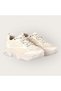 Women's Thick Sole Lace-Up Sports Shoes & Sneakers Beige - 2
