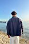 Thin Seasonal Navy Blue Linen Jacket - 2