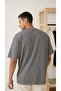 Men's oversized casual t-shirt crew neck free life grey - 5