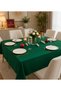 Dark Green Linen Tablecloth |   Liquid-Proof & Stain-Resistant |   Custom Size Production |   Oeko-Tex ®   100