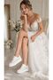 Lace Detailed Bridal Sneaker with White Ribbon Laces, Comfortable Wedding Shoes 3 cm - 2