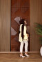 Floral Detailed Piping Belted Shirt - Yellow - 5