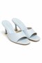 Liora Wide Single Strap Oval Toe Goblet Heeled Stylish Women's Slippers - Baby Blue