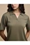 Textured Top With Collared Neck And Short Sleeves - 5