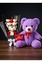 35cm Purple Plush Teddy Bear Bouquet and I Love You Card Gift for Lover, Spouse, Birthday, Anniversary - 4
