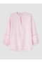 Original Open Collar Blouse with Embroidery Detail - 6