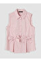 Gencc Quality Shirt Collar Striped Bowknot Blouse - 5