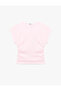 Cotton Slim Fit Drape Detailed Crew Neck Short Sleeve T-Shirt - 4