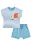 Striped Stork Printed 6-18 Month Set - Blue - 2