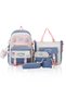 5-Piece School Backpack Set, Cute Casual Student Backpack with Tote Bag, Pencil Case, Crossbody Bag & Coin Purse, Lightweight Large Capacity Daypack for Girls Boys - 3