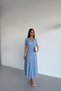 V-Neck Wrinkled Fabric Flowery Lycra Women's Dress - 4